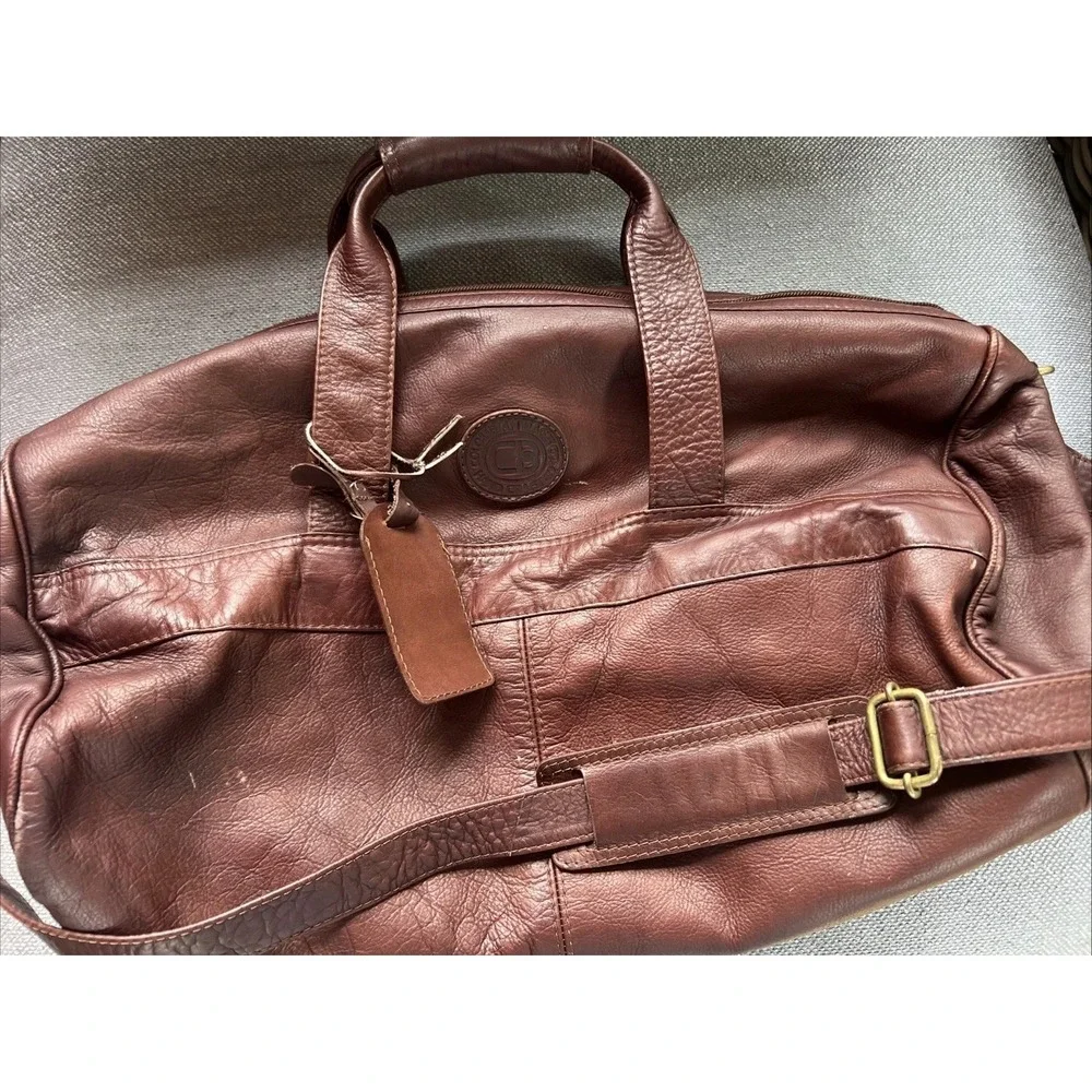Vintage Brown Leather Duffel Bag Columbian Bags Co Hand Crafted Carry‎ On